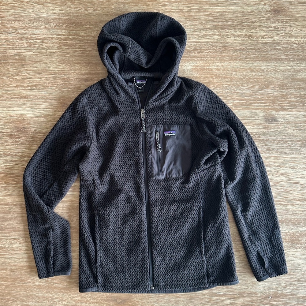 Patagonia Kids’ Boys’ Black R1 Full Zip Fleece Hoody